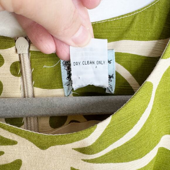 Tabitha Anthropologie Florida Room Green Patterned Retro Style Dress 2 Pencil - Picture 9 of 13